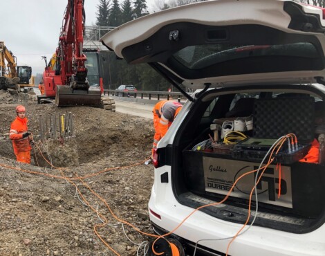 Ultraschallmessungen Wildtierunterführung Autobahn Kiesen